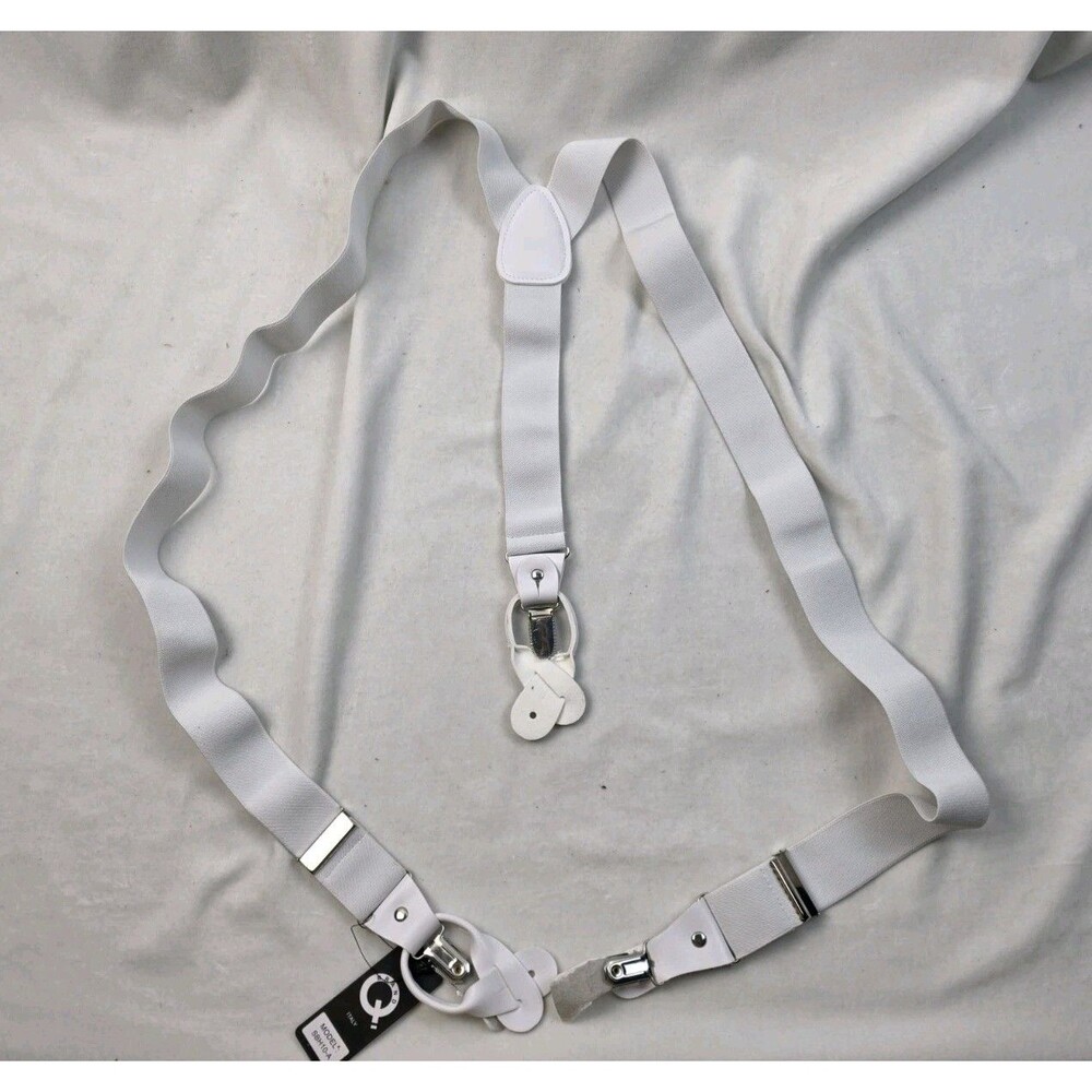 CONSTRUCT White Adjustable Suspenders